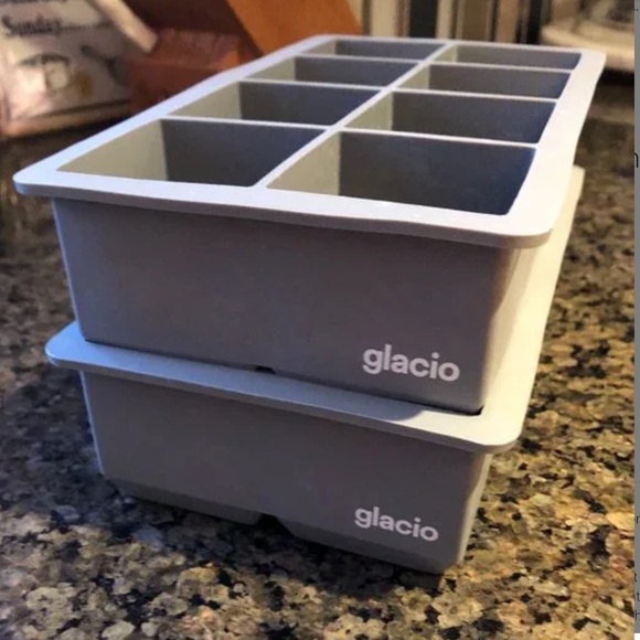 🥃GLACIO SILICONE LARGE ICE CUBE TRAYS, GOOD FOR EXTRA SAUCE/GRAVY/BABY FOOD - Picture 1 of 4